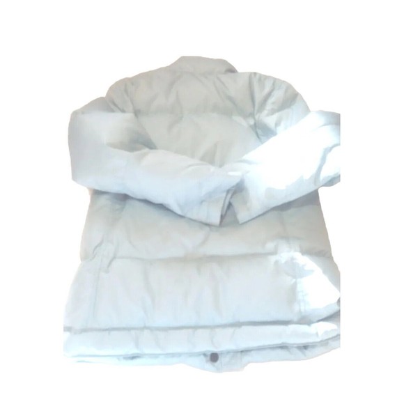 Gap Women's Size Small Puffer Down Jacket Baby Blue Button Zip Pockets- Quilted - Picture 4 of 12